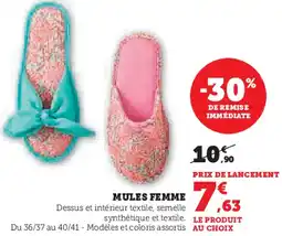 Hyper U Mules femme offre