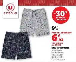 Hyper U Short homme offre