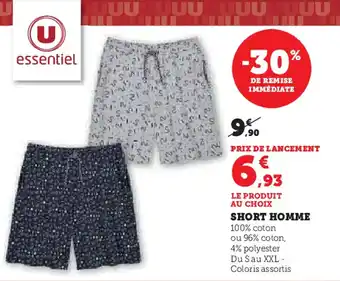 Hyper U Short homme offre