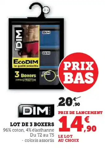 Hyper U DIM Lot de 3 boxers offre