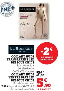 Hyper U LE BOURGET Collant nude transparent 15d dessous chics offre