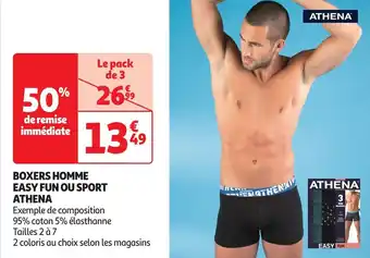 Auchan Boxers homme easy fun ou sport athena offre