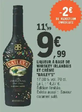 E.Leclerc Liqueur à Base de Whiskey Irlandais offre