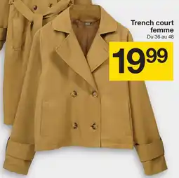 Zeeman Trench court femme offre