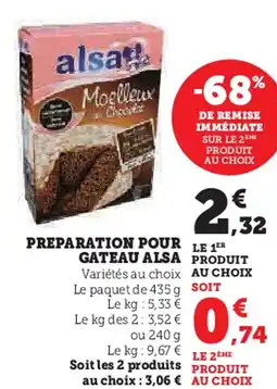 Hyper U ALSA Preparation pour gateau offre