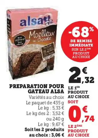 Hyper U ALSA Preparation pour gateau offre