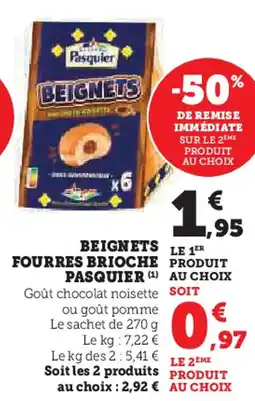 Hyper U PASQUIER Beignets fourres brioche produit offre