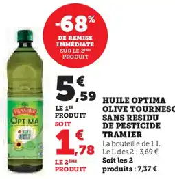 Hyper U TRAMIER Huile optima olive tournesol sans residu de pesticide offre