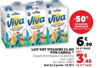 Hyper U CANDIA  Lait uht vitamine 1% mg viva offre