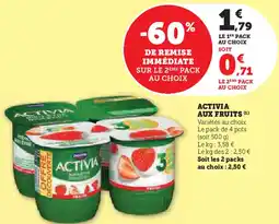 Hyper U ACTIVIA Aux fruits offre