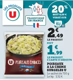 Hyper U U Poireaux a la creme surgeles offre