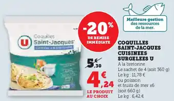 Hyper U U Coquilles saint-jacques cuisinees surgelees offre