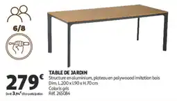 Auchan Table de jardin offre