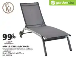 Auchan Bain de soleil avec roues offre