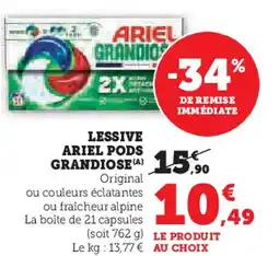 Hyper U ARIEL Lessive pods grandiose offre