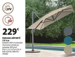 Auchan Parasol déporté 3x4m offre