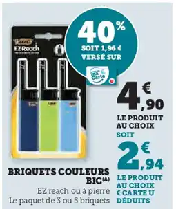 Hyper U BIC Briquets couleurs offre