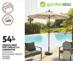 Auchan Parasol droit effet bois 02,7m gardenstar offre