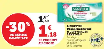 Hyper U SANYTOL Lingettes desinfectantes multi-usages offre