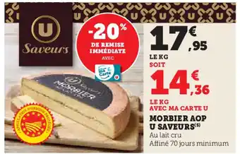 Hyper U U SAVEURS  Morbier aop offre