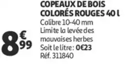 Auchan Copeaux de bois colorés rouges offre