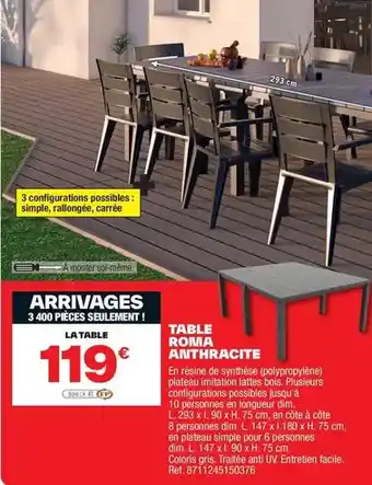 Brico Dépôt Dim - table ronia offre