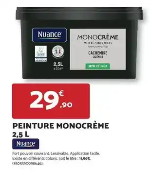 Bricomarché Facile - peinture monocreme offre