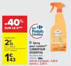 Carrefour Carrefour - essential spray pour cuisine offre