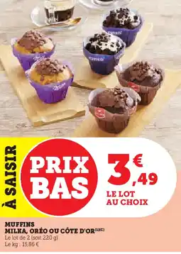 Hyper U Muffins milka, oréo ou côte d'or offre