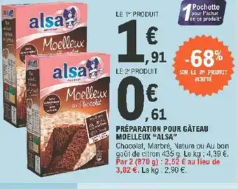 E.Leclerc Préparation Pour Gâteau offre