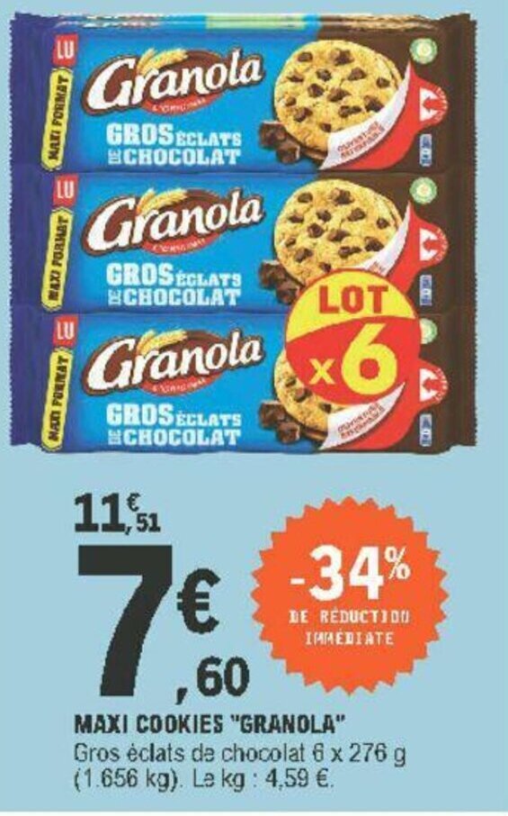 Promo Maxi Cookies Granola chez E.Leclerc