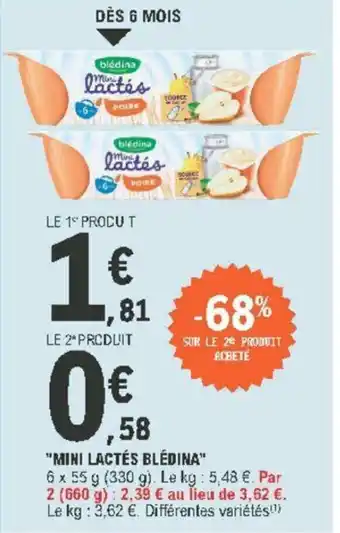 E.Leclerc Mini Lactés Blédina offre