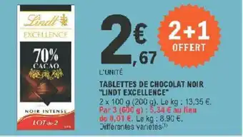 E.Leclerc Tablettes de Chocolat Noir offre