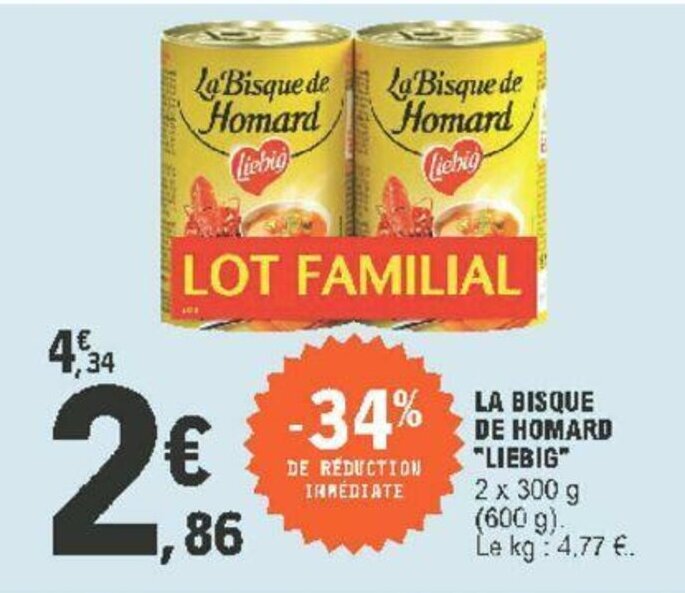 Promo La Bisque de Homard chez E.Leclerc