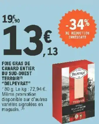 E.Leclerc Foie Gras de Canard Entier offre