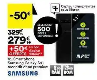 BUT Smartphone Samsung Galaxy S10 Reconditionné Premium offre