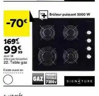 BUT Table Gaz Signature offre