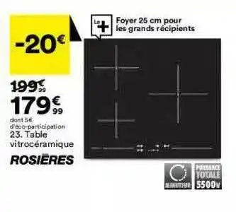 BUT Table Vitrocéramique Rosières offre