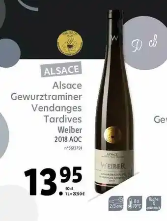 Lidl Alsace Gewurztraminer Vendange Tardives Weiber 2018 Aoc offre