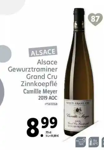 Lidl Alsace Gewurztraminer Grand Cru Zinnkoepflé Camille Meyer 2019 Aoc offre