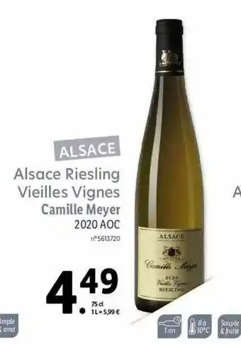 Lidl Alsace Riesling Vieilles Vignes Camille Meyer 2020 Aoc offre
