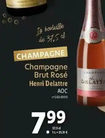 Lidl Champagne Brut Rosé Enri Delattres offre