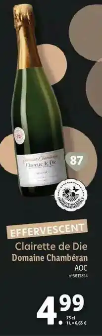 Lidl Clairette De Die Domaine Chambéran Aoc offre