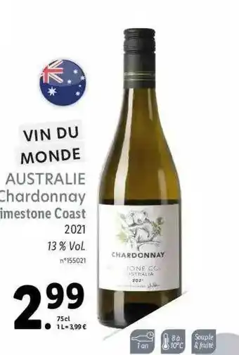 Lidl Vin Du Monde Australie Chardonnay offre
