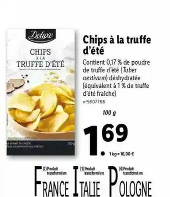 Lidl Chips à La Truffe D'été Delux offre
