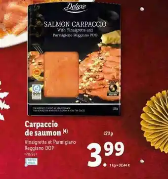 Lidl Carpaccio De Saumon Deluxe offre