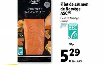 Lidl Filet De Saumon De Norvège Asc Deluxe offre