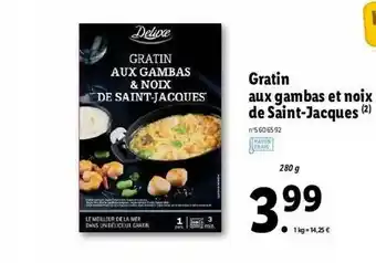Lidl Gratin Aux Gambas Et Noix De Saint-jacques Deluxe offre