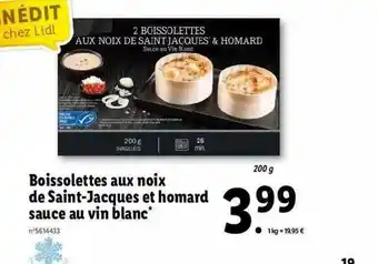 Lidl Boissolettes Aux Noix De Saint-jacques Et Homard Sauce Eau Vin Blanc offre