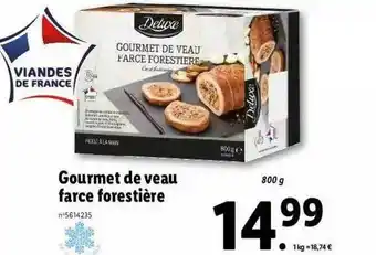 Lidl Gourmet De Veau Farce Forestière Deluxe offre